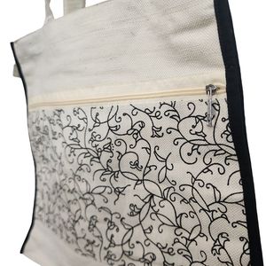 Sac de Shopping Fourre-Tout Personnalisé en Toile de Jute et Coton Ciré Réutilisable pour Femme-pour Bureau, Plage, Mariage, Épicerie - Product Image 2