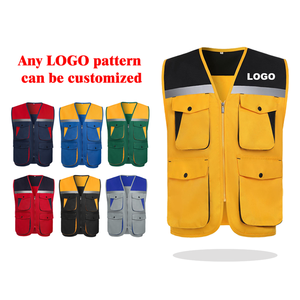 Chaleco de trabajo de fotografía con logotipo personalizado, ropa de seguridad reflectante, chaleco para pesca, ropa de trabajo reflectante, chaleco con múltiples bolsillos - Product Image 5