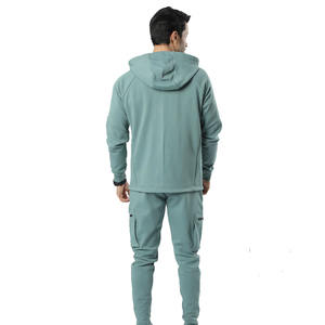 Conjunto de Sudadera con Capucha y Pantalones Casuales para Hombre, con Cremallera de Color Personalizado, de Alta Calidad, para Invierno - Product Image 5