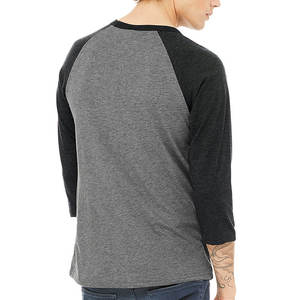 Chemise à manches longues de baseball raglan bicolore solide personnalisée de haute qualité - Product Image 3