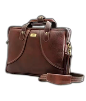 WRIZA hommes élégant marron en cuir véritable pochette d'ordinateur moderne grande capacité bureau messager bretelles réglables RFID Durable