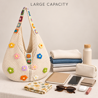 Sac fourre-tout en tricot jacquard personnalisé avec logo, design à double poignée, pour femmes et hommes, usage quotidien, vente en gros directe d'usine
