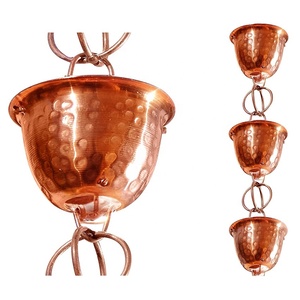 Grande chaîne de pluie en aluminium avec conception personnalisée en cuivre pour la décoration de gouttières et de jardin - Product Image 1