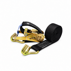 Sangle d'arrimage à cliquet 38 mm 1500 kg en polyester 1,5 pouces noire pour la sécurité et la fixation des charges de camions et remorques - Product Image 5
