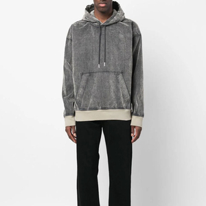 Nouveaux sweats à capuche pour hommes, effet délavé, sur mesure, anti-plis, respirants, haute qualité, 100% coton, écologiques, vente en gros - Product Image 2