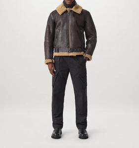 แจ็กเก็ตหนังวัวแท้สำหรับผู้ชายเสื้อแจ็กเก็ตหนังแกะสำหรับผู้ชายแฟชั่นผลิตในปากีสถานออกแบบโลโก้ได้ตามต้องการ - Product Image 2