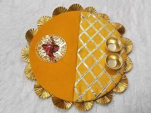 คุณภาพสูงสารพัน Pooja Thali สําหรับ Raksha Bandhan เทศกาลตกแต่งสําหรับพระพิฆเนศชุดสี่วันที่และวันเกิดฉลอง - Product Image 2