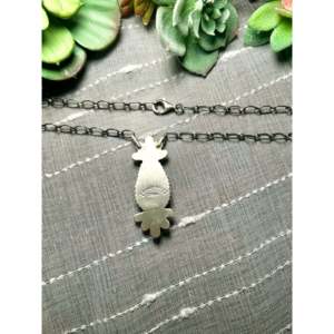 Collier en forme de fleur en turquoise et argent sterling Randy Billy Dry Creek - Product Image 2