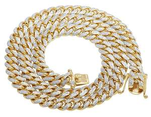 Cadena cubana de oro de 10K con diamantes cultivados en laboratorio, collar con hielo en negrita, joyería para hombre, Hip Hop y estilo callejero llamativo - Product Image 1