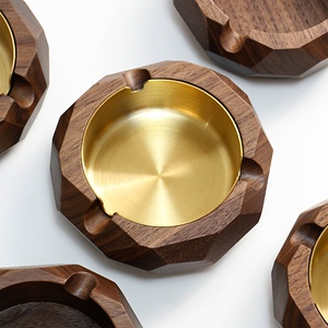 Wooden Round <b>Ashtray</b> Wholesale New Style for Smoking Cigar Cigarettes Custom Unique Customized Logo High Quality for Home Lounge - Product Image 3