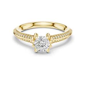 Anillo de Diamante de Laboratorio Redondo Brillante de 0.802 CT para Mujer, Claridad VVS-VS EF, Oro de 18K, 14K, 10K y Plata 925, Moissanita - Product Image 3