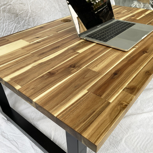 Industrial Design Combo <b>Set</b> 100x60cm Low-Seated Desk and Chair Made of Acacia Wood CB68186 - Product Image 3