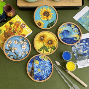 Premium custom Enamel Wooden Coasters Designed for Durability and Style <b>Protect</b> Your Surfaces smooth Touch of Elegance to Decor - Product Image 1