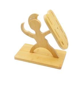 Bloque de cuchillos de bambú sin cuchillos, soporte de bloque de cuchillos de cocina con forma de Guerrero, soporte de cuchillos de 7 agujeros (sin cuchillos) - Product Image 1