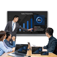 Papan Tulis Interaktif Elektronik Pintar Layar Sentuh Android TV Promethean Monitor Kelas Pintar Sekolah 4K 20-Titik Sentuh