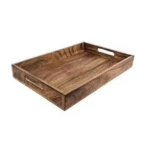Bandeja de madera de calidad creativa de gran venta, bandeja para servir comida de mesa para vajilla, bandeja para aperitivos y postres de Indian Metal World - Product Image 2