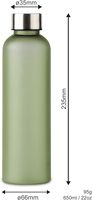 Bouteille d'eau 650ml verte-sans BPA, tritan, étanche, durable-Bouteille de boissons sportives pour la salle de sport, les voyages, l'école, le cyclisme,