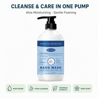 Savon liquide pour les mains à l'aloe vera 370 ml, flacon pompe, hydratant, extrait de plantes, parfumé, lavage des mains en douceur, nettoyage doux pour la cuisine et la salle de bain