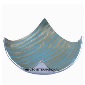 Bol rond en métal aluminium émaillé Base plaquée or Bol décoratif pour fleurs et snacks - Product Image 3