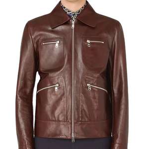 Chaqueta informal de cuero a la moda para hombre, nuevo modelo con cremallera y cuello levantado, talla grande, moda de invierno, precio al por mayor - Product Image 6