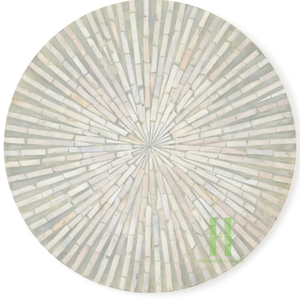 Square Mother of Pearl Placemat Mother of Pearl Charger <b>Plates</b> for Dining Table Boho Rattan Charger <b>Plates</b> From Vietnam Factory - Product Image 2
