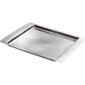 Bandeja DE SERVICIO DE METAL elegante y duradera pulida con espejo para una decoración elegante y para servir bebidas y aperitivos - Product Image 1