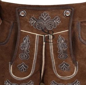 Traje Bávaro Alemán para el Oktoberfest, Estilo Urbano, Lederhosen Negro, Cintura Media, Transpirable, Talla Grande para Fiesta de la Cerveza - Product Image 4