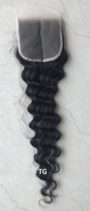 Temple Mink brésilien brut vierge 4x4 HD fermeture cuticule aligné vierge brésilienne faisceaux de cheveux humains style vague Extension de cheveux - Product Image 5