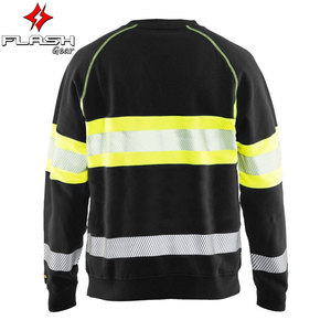 Construction Sweatshirt for Men <b>Hi</b> <b>Vis</b> Work Wear <b>Running</b> Black/Yellow Reflective Safety <b>Hi</b> <b>Vis</b> Work Sweatshirt - Product Image 4
