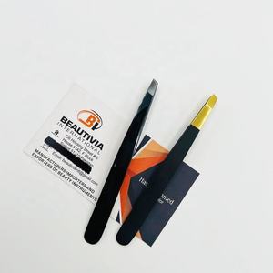 Vente en gros de qualité supérieure durable en acier inoxydable pointe oblique pointe pointue durable écologique léger pince à épiler sourcil - Product Image 3