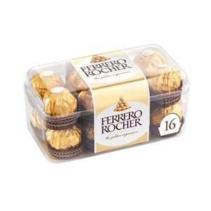 Auténticos bombones italianos Ferrero Rocher con avellanas tostadas enteras y relleno cremoso, cajas de exhibición de 24 unidades, venta al por mayor. - Product Image 1