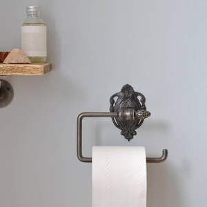Porte-papier toilette en aluminium artisanal pour la collection d'accessoires de salle de bain, doté d'une construction solide et d'une finition artistique - Product Image 5