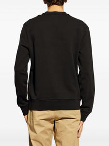 Sudadera negra de cuello redondo con mangas largas Jersey liso de color sólido Hecho de tela de mezcla de algodón suave Material cómodo - Product Image 3