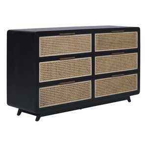 โต๊ะเครื่องแป้งในห้องนอนทำจากไม้มะฮอกกานีเนื้อแข็งผสมหวายสีดำ - Product Image 2