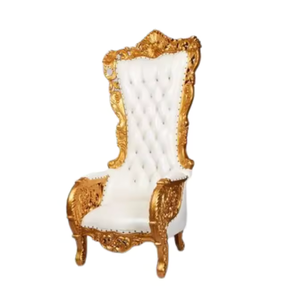 Chaise Trône de Luxe en Bois Massif et Cuir, Super Confortable, à Dossier Haut, pour Mariages et Événements, Vente en Gros Directe Usine - Meilleures Ventes - Product Image 6