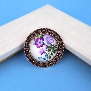 Jeweljunk Antique Gold Plated Floral Cluster <b>Ring</b> <b>Adjustable</b> Finger <b>Ring</b>-1505556 Trendy Brass <b>Ring</b> with Invisible Setting - Product Image 1