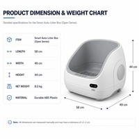 Bac à litière automatique intelligent pour chat, en plastique ABS écologique, grande capacité 10 kg, contrôle par application, filtre universel en maille pour litière