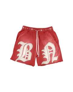 Ropa de calle Vintage de gran tamaño, pantalones cortos con cordón personalizados, Parche de lavado ácido desgastado, bordado, diamantes de imitación, transpirable - Product Image 3