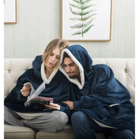 Sudadera con capucha de lana sherpa de punto extragrande para mujer, suave y cálida, estilo manta de invierno, personalizada, OEM, marca privada, venta al por mayor de fábrica