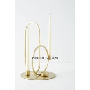 Bougeoir de décoration de pièce maîtresse de table en métal plaqué or de haute qualité de qualité supérieure d'Inde - Product Image 6