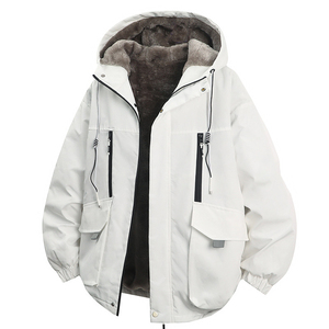 Conception de logo personnalisée OEM, tendance, marque tendance, veste d'hiver pour homme, doublée de polaire, épaisse, printemps et automne - Product Image 5