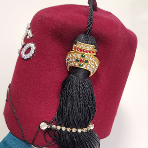 Vintage hecho a mano Borgoña Fez borla masón sombrero masónico de alta calidad personalizado 100% lana diario al aire libre playa deportes viaje - Product Image 6