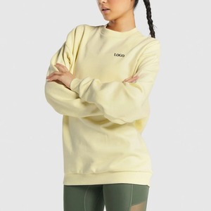 Alta calidad personalizado impreso tarifa barata/precio de fábrica Sudadera con capucha de gran tamaño pulóver manga larga transpirable Color sólido Sudadera con capucha de las mujeres - Product Image 2