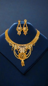 <b>Indian</b> Made <b>Necklace</b> Earrings <b>Set</b> with 22K Gold Plated Premium Designed Women Wear <b>Necklace</b> Earrings <b>Set</b> Jewelry - Product Image 3