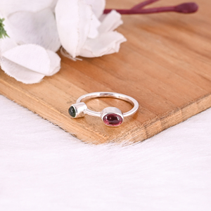 Anillo Clásico de Piedras Preciosas para Mujer, Anillo de Plata de Ley 925, Anillos de Turmalina para Fiestas, Compromisos, Regalo de Cumpleaños, Joyería Fina - Product Image 3