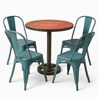 Table de bar industrielle en métal |   Meubles de salon d'hôtel |   Table de bar commerciale vintage en fer antique, plusieurs tailles et couleurs