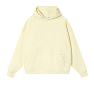 Sweat à capuche oversize en coton éponge française de haute qualité, sweat à capuche épais en polaire, à épaules tombantes, sweats à capuche unis vierges personnalisés pour hommes à un prix abordable - Product Image 3