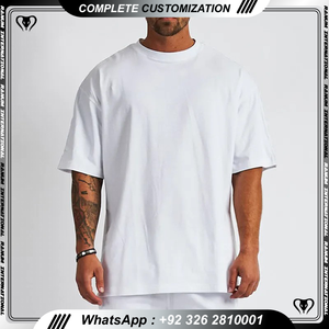 Camiseta extragrande de algodón de alta calidad con hombros caídos para hombre, ropa de calle de peso pesado personalizada, estilo ajustado de longitud corta - Product Image 3