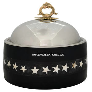 Mother of Pearl Hotpot, cazuela de diseñador hecha a mano de calidad Premium, diseñador de lujo, nuevo calentador de alimentos de madera elegante - Product Image 3