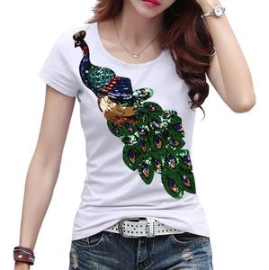 เสื้อยืดคอกลมแขนสั้นผ้าฝ้ายแบบสบายๆ ลายพิมพ์ แห้งเร็ว เป็นมิตรกับสิ่งแวดล้อม สำหรับผู้หญิง ผลิตในบังกลาเทศ เหมาะสำหรับฤดูร้อน - Product Image 4